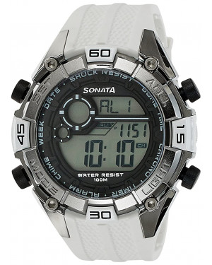 Sonata Ocean Series III Digital Grey Dial Unisex's Watch-77026pp02
