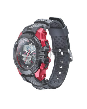 Sonata Sf Carbon Analog-digital Black Round Dial Men's Sport Watch-77027pp04