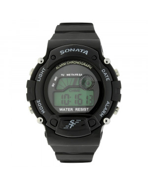 Sonata Grey Dial Plastic Strap Watch 7982PP03