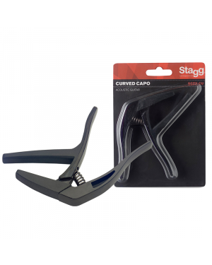 Treasure Music - Stagg SCPX-CU BK Curved Trigger Capo for Acoustic/Electric Guitar