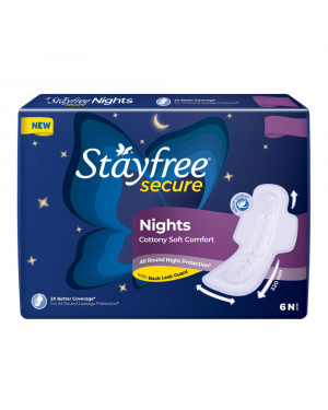 Stayfree Secure Nights Cottony Soft Comfort Pads - 6 Pcs