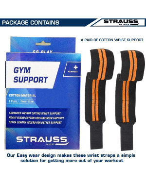Strauss WL Cotton Wrist Support, Pack of 2 With Thumb Support