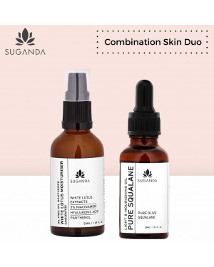 Suganda Combination Skin Duo (White Lotus Moisturiser 50ml + Pure Squalane 30ml)