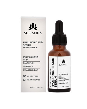 Suganda Hyaluronic Acid Serum with Panthenol, Centella & Colloidal Oatmeal for Skin Hydration & Barrier Repair - 30 ml