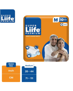 Super Liife Soft And Rash Free Adult Diaper Pants With Wetness Indicator All Night Usage Medium 10pcs