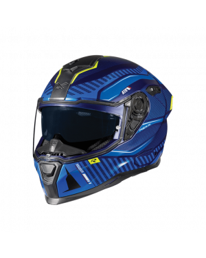 Nexx SX. 100R Skidder Blue/Neon Full Face Motorcycle Helmet