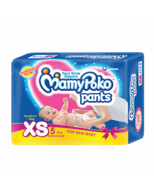 Mamy poko Pants Baby Diaper Extra Small 5 Pcs (new Born -5 Kg)