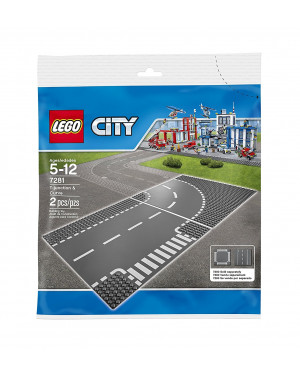 LEGO 7281 City T Junction And Curve Plates