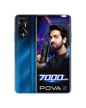 Tecno POVA 2, 6GB RAM,128GB Storage)| 7000mAh Battery | 48MP Camera | Helio G85-Blue