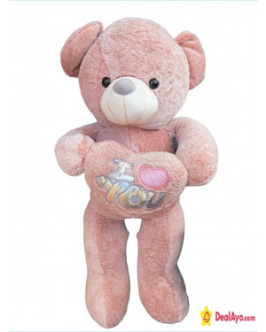 Beautiful 4Ft Chinese Fancy Teddy Bear with Heart (Peach)