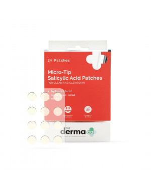 The Derma Co Micro-Tip Salicylic Acid Acne Pimple Patches with Hydrocolloid for Clean & Clear Skin - 24 Patches in 1 Pack