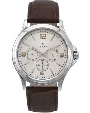 Titan Contemporary Chronograph/Multi Function Work Wear,Quartz,Analog, Water Resistant Wrist Watch For Men 1698SL01