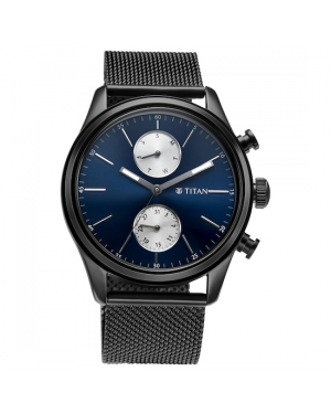 Titan Elmnt Midnight Blue Dial Stainless Steel Strap Watch 1805NM03