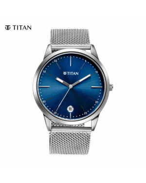 Titan Elmnt Men's Watch Midnight Blue Dial Stainless Steel Strap (1806SM04)