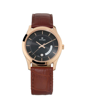 Titan Black Dial Analog Watch for Men with Date Function 1823WL01