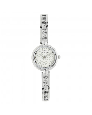 Titan Silver Dial Silver Stainless Steel Strap Analog Watch For Women - (2444Sm05)