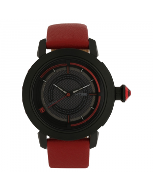 Titan Black Dial Red Leather Strap Watch 2525NL02