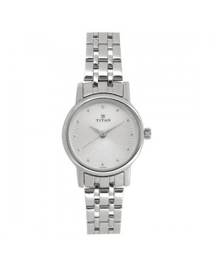 Titan Silver Dial Silver Stainless Steel Strap Watch 2593SM01
