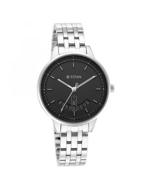 Titan Workwear Watch with Black Dial & Brass Strap 2648SM03