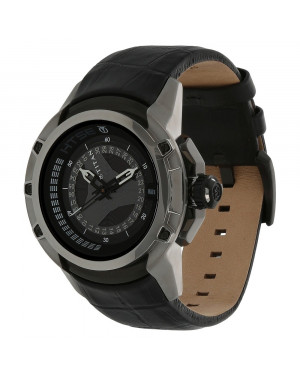 Titan-black Dial Black Leather Strap Htse Watch-1540kl02
