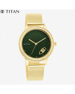 Titan Green Dial Ladies Watch - 2634ym01