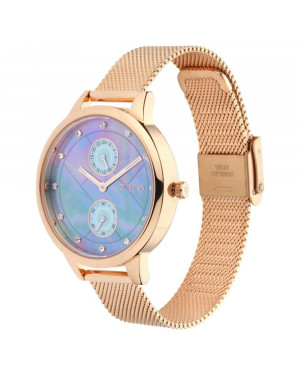 Titan Sparkle Women's Watch Blue Mother Of Pearl Dial, Metal Strap 2617wm01