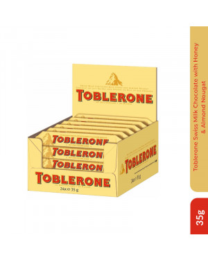 Toblerone Swiss Milk Chocolate With Honey & Almond Nougat 35gm