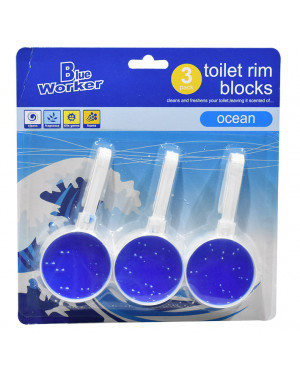 Blue Worker Toilet Rim Blocks 3s