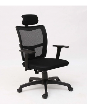  Tulip High Back Chair With Headrest-Black (TP 132)