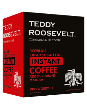 Teddy Roosevelt High Caffeine Instant Coffee Powder, Added Vitamins, 50g