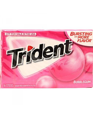 Trident Bubble Gum, 14 Sticks, 20 g
