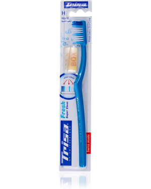 Trisa Fresh Super Clean Hard Toothbrush With Travel Cap Hard Toothbrush