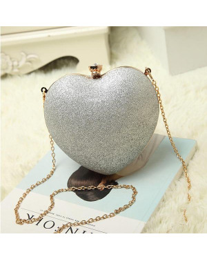 Unique Shiny Clutch Heart Shape Heart Pearl Bag for Women 41001910