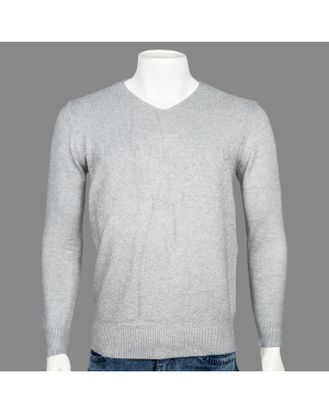 VIRJEANS Acrylic Woolen (VJC214) Heavy V-Neck Warm Sweater For Men-Grey