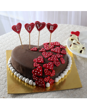 Valentine Red Hearts Chocolate Cake 2 Pound