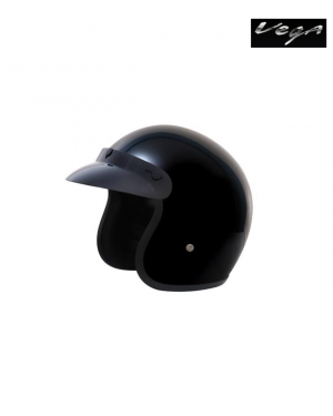 Vega Jet Black Open Face Helmet