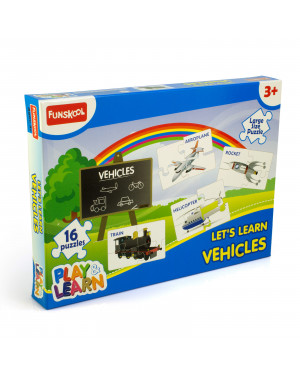 Funskool Play & Learn-Vehicles,Educational,16 Pieces,Puzzle,for 3 Year Old Kids and Above,Toy