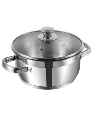 Vinod Two Tone Sauce Pot 18 Cm With Glass Lid