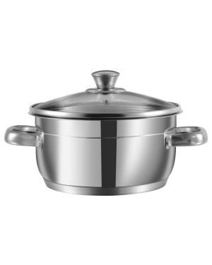 Vinod Two Tone Sauce Pot 22 Cm With Glass Lid