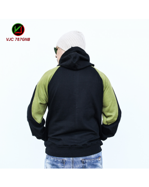 Virjeans (VJC787) Stylish Inner Fur Fleece Hoodie for Men – Green and Black