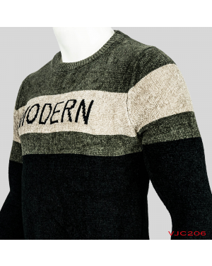 VIRJEANS (VJC206) Round Neck Sweater Warm For Men Winter Season-Black