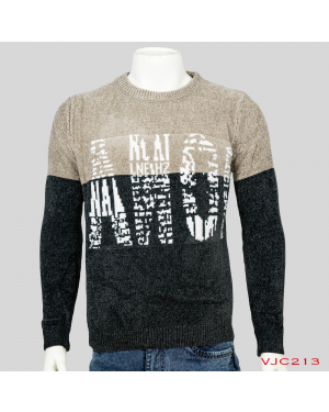 VIRJEANS (VJC213) Round Neck Heavy Sweater Warm For Men Winter Season-Black