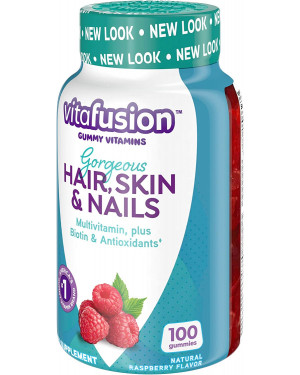 Vitafusion Gorgeous Hair, Skin & Nails Multivitamin Gummy Vitamins, 100 Gummies
