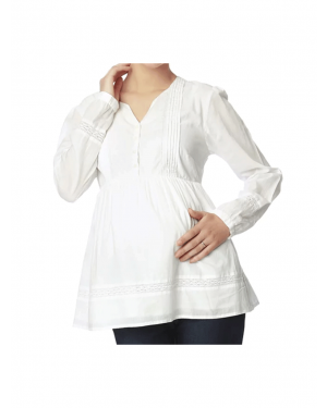Nine Maternity Wear Blouse In White 5514