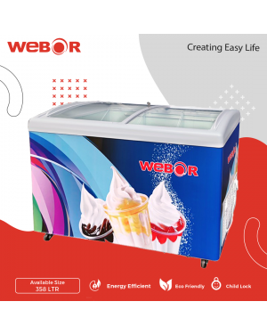 Webor 358 Ltr Glass Top Chest Freezer