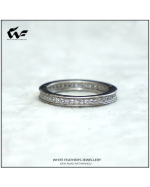 White Feathers Ember Silver Band Ring (3.5) For Women 
