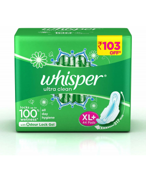 Whisper Ultra Clean Sanitary Pads XL+ 44 Napkins