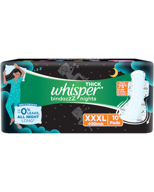 Whisper Ultra Nights Sanitary Pads XXXL Wings 10 Pieces Pack 