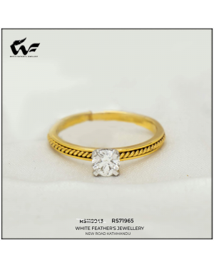 White Feathers Jewellery Clench Solitaired Orb Diamond Ring
