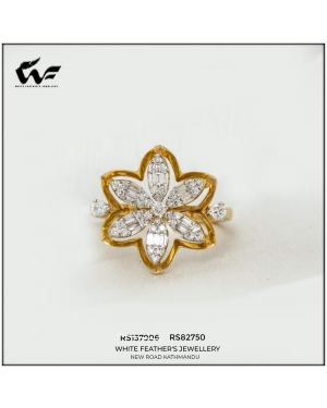 White Feathers Jewellery Fuscia Diamond Ring